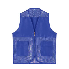 Unisex mesh fishing vest with pockets blue 3XL