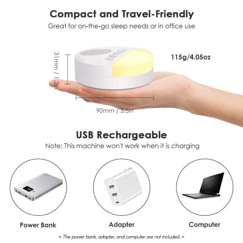 White Noise Sleep Machine with6Sounds and15/30/60-Min 2