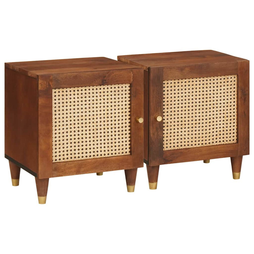 VIDAXL - Bedside Cabinet - Solid Acacia Wood - Brown - Image 2