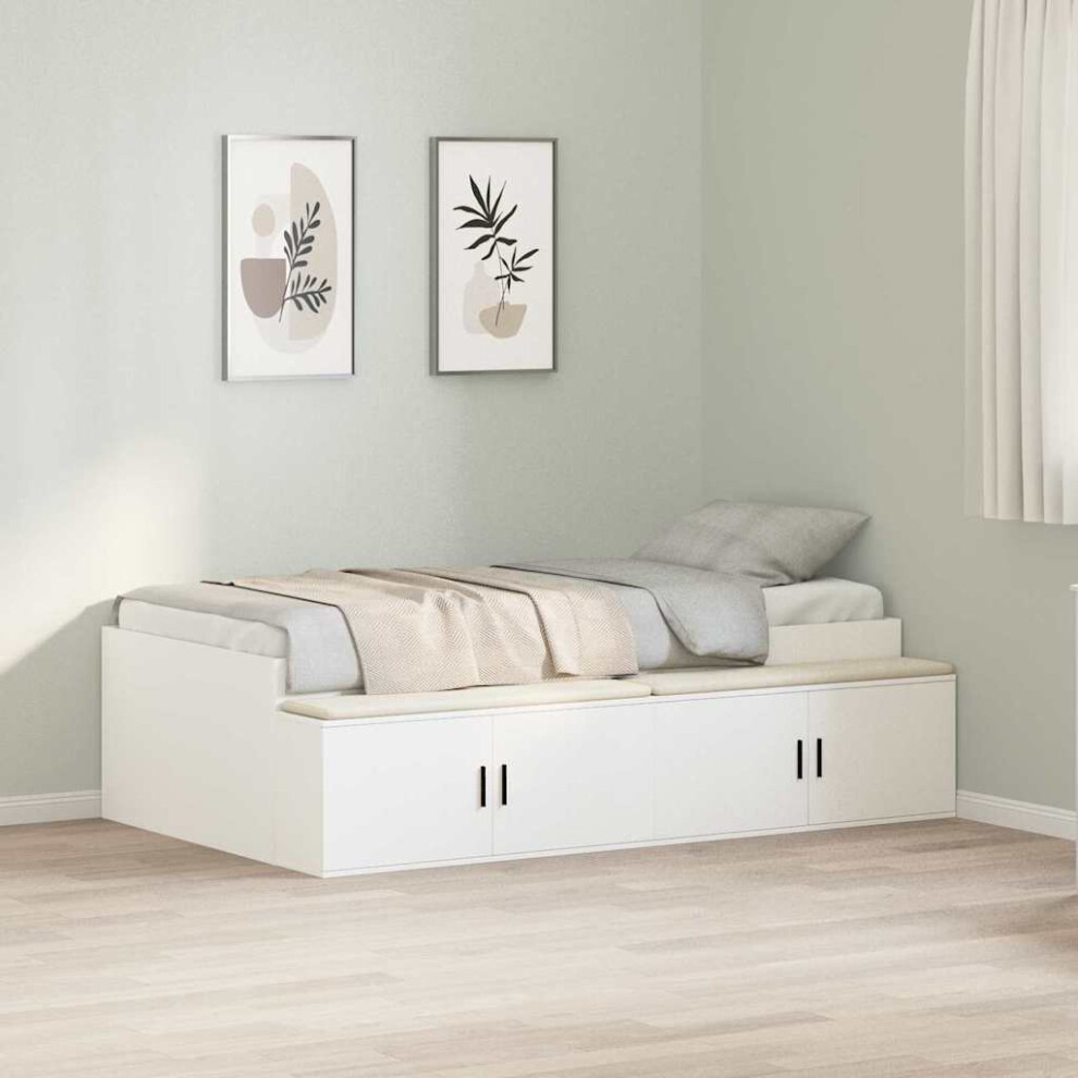 Vidaxl Bed Frame With Drawer White 70 X 190 Cm Engineered Wood