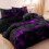 Queen Duvet Cover Set Purple Microfiber 3-Piece 6
