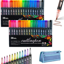 Dual-Line Contour Pen Set 2mm Tip 36 Colors