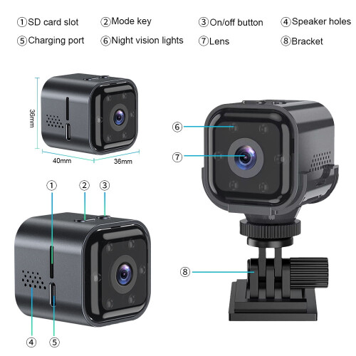 Câmera USB de rede com IA, 1080p, com interfone e visualização remota. 1