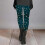 Blå snøfnugg polyester ankelleggings til dame, XL 5