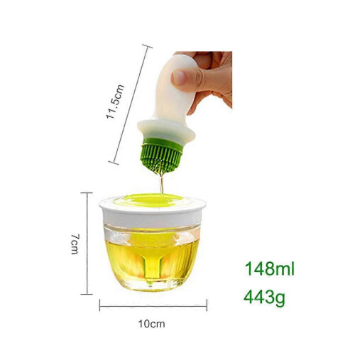 Pincel para óleo de silicone com recipiente de vidro, design compacto e função de armazenamento 1