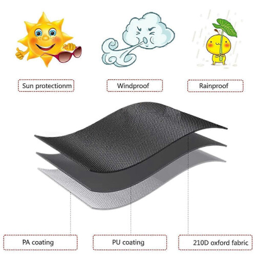 Capa para Cama Redonda de Jardim, Impermeável e Resistente a UV com Alças e Ventilações 2