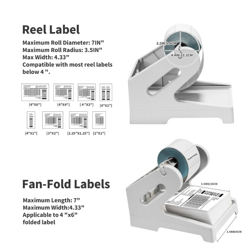 Thermal shipping label holder for rolls and fan-fold 1 pack 2