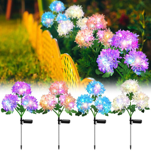 Solar hydrangea LED garden stake light, waterproof, 1 piece 2