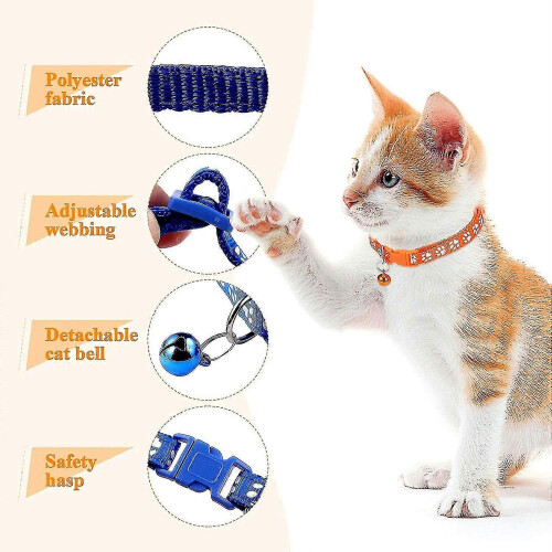 Coleira de Identificação para Cães e Gatos Ajustável 7.5-12.5 Polegadas, 19 Cores, Fivela de Segurança, Nylon Macio 2