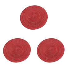 Set di 3 sottobicchieri rotondi resistenti al calore, colore rosso.