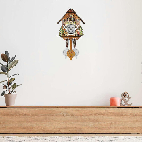 Relógio Cucu de Madeira com Pêndulo Antigo, Decoração de Parede para Sala de Estar e Cozinha 2