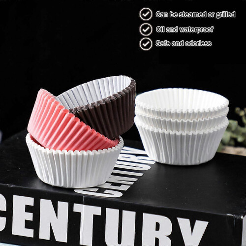 Mini-Cupcake-Förmchen, runde Backförmchen, Muffinförmchen, rosa, 100 Stück für Heimpartys 2