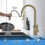 Kitchen Faucet, Brushed Gold, Pull Out Spray, 360 Degree Swivel, for Kitchen Sink Use 2