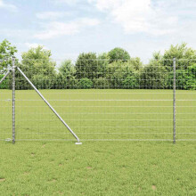 vidaXL Euro-Zaun mit Stacheln 25 x 1 m Verzinkter Stahl Silber Netz