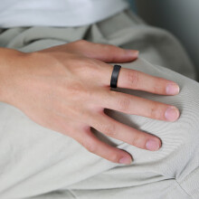 Titanium trouwring voor dames en heren, 8 mm, zwart geplateerd.