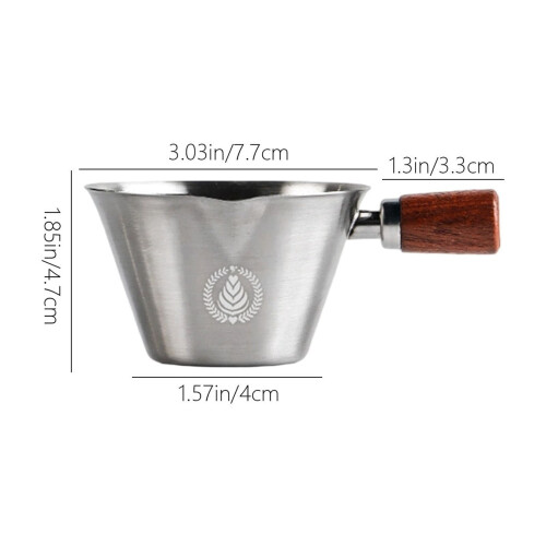 Olasz stílusú kávémérőpohár fa nyéllel, 12oz 2