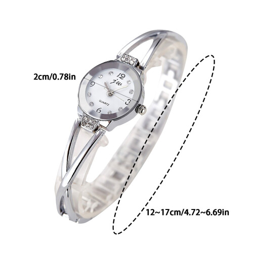 Women's Silver Waterproof Bangle Watch 1