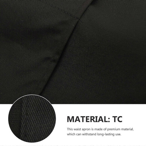 Canteen Apron with Pockets for Restaurant Server in Polycotton Black 2