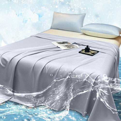 Silk Bedding Set Solid Color Washable 4-Piece 2