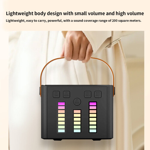 Φορητό ηχοσύστημα καραόκε Bluetooth Txmfgh με φως LED, πολύχρωμες μεταμορφώσεις, ιδανικό 2