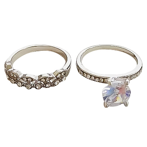 Women's 925 Sterling Silver White Sapphire Ring Set 1