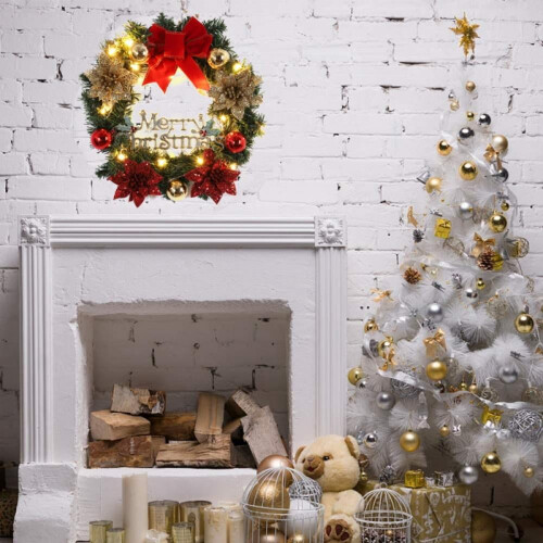 Topwoner Outdoor Lighted Wreath for Front Door 1