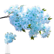 Artificial Cherry Blossom Flower 39.4 inch Sky Blue