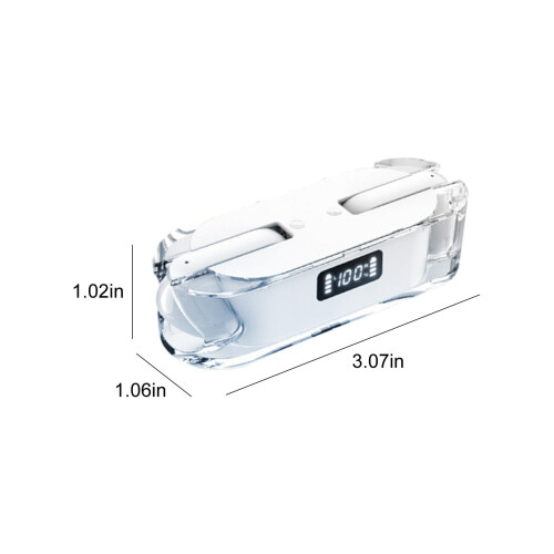Wireless Bluetooth Earphones Transparent Display White 2