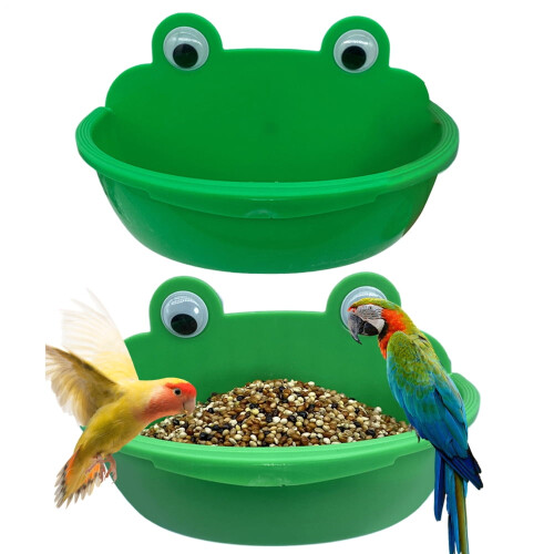 Gamelles anti-éclaboussures pour cage à oiseaux (perroquet, calopsitte) - Lot de 2