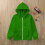 Felpa con cappuccio e zip per bambini, verde, maniche lunghe, 5-6 anni 3