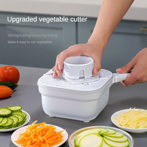 Vegetable Cutter with Slicing Shredding and Drainage 1