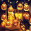 Guirnalda de luces de esqueletos de Halloween, funciona con pilas, 2 m 7