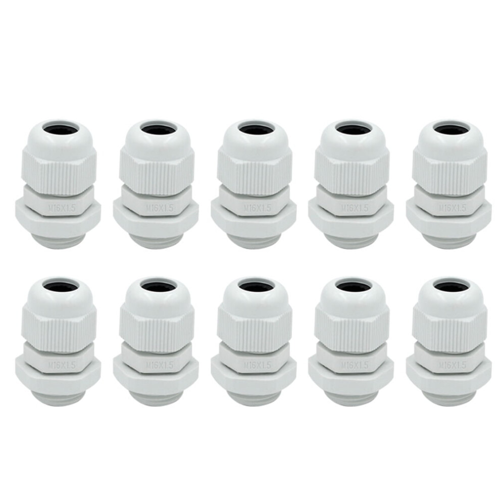 Eease Plastic Cable Gland With Locknut 10 Pcs White 928028860102