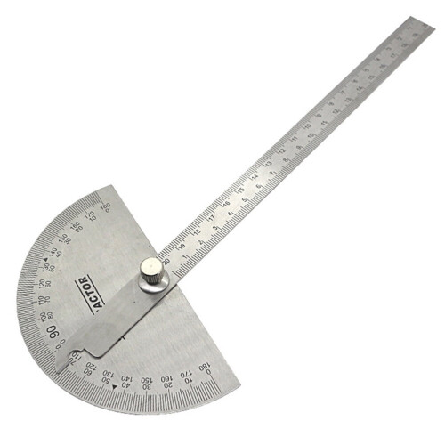 Stainless Steel 180 Protractor with Arm