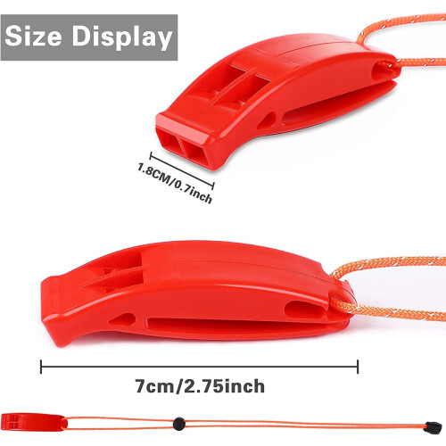 Safety Survival Whistle with Reflective Lanyard 6PCS 1