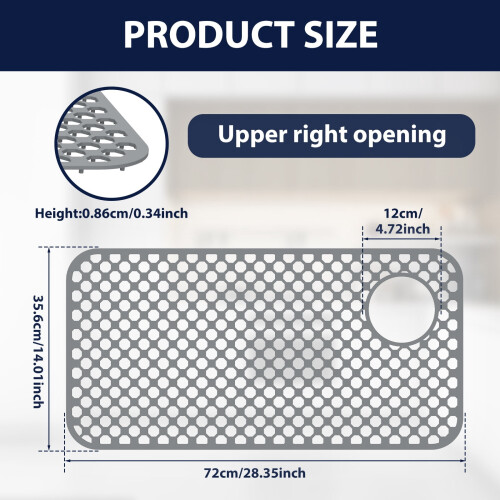 Silicone Sink Protector Mat Cuttable Anti-Slip for 1