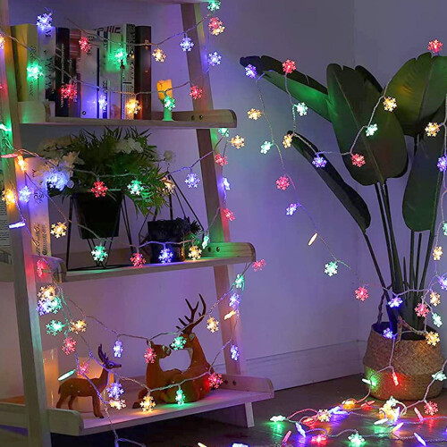 Christmas snowflake string lights 40 LED waterproof