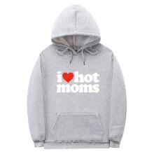Felpa con cappuccio da uomo con stampa "I LOVE HOT MOMS", taglie S-3XL