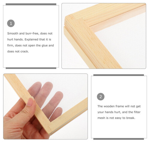 Wooden Paper Making Mould Frame 2 pcs 1