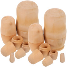 Unpainted Wooden Nesting Dolls DIY Set 10 pcs