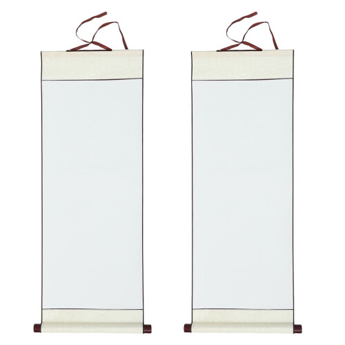 Blank Hanging Scroll Xuan Paper Calligraphy Art 2pcs