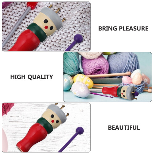 Wooden Doll Bobbins Knitting Kit for Beginners 2 Sets 2