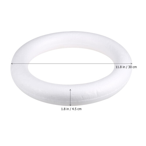 White foam ring for DIY crafts and decor 30 cm 2