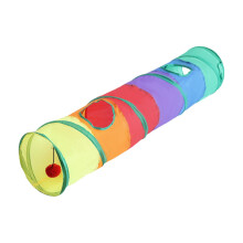 Pet play tunnel with ball collapsible tent for kittens and