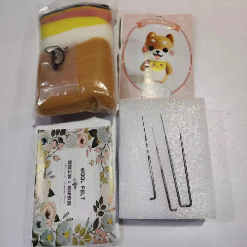 Dog pattern wool felting kit handmade DIY 2