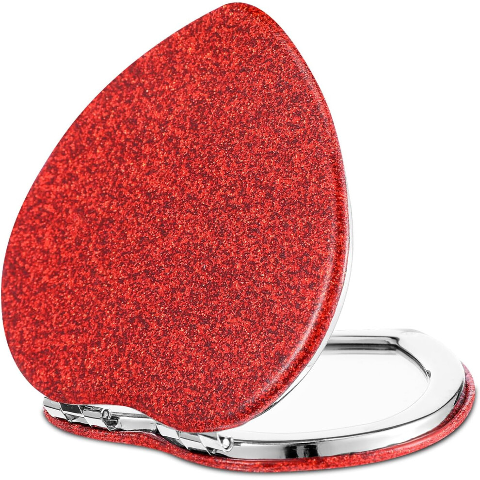 Butterfly Heart Compact Folding Mirror Double-Sided 10x