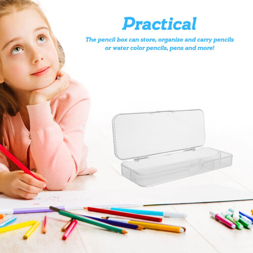Transparent plastic pencil case portable desk organizer 1