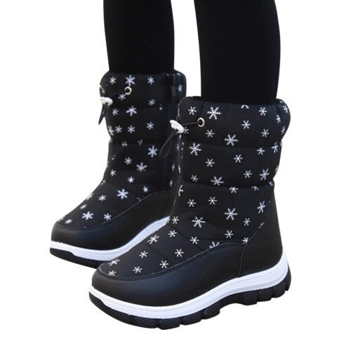 Kids Winter Snow Boots with Side Zipper Warm Thick Sole 1