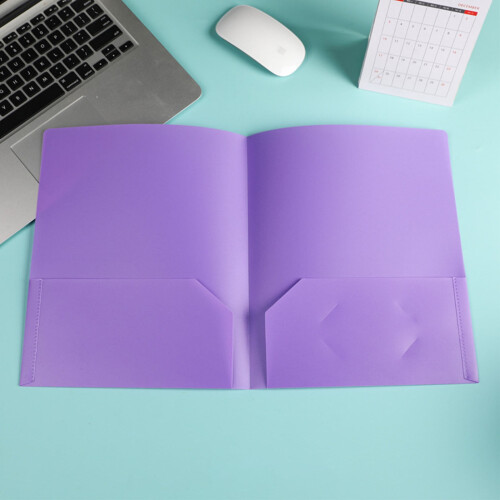 Heavy Duty Plastic Folders with Pockets Letter Size 2