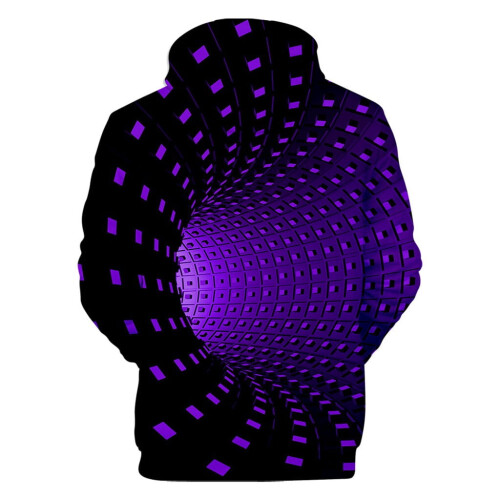 Ανδρική Μωβ Φούτερ με Μακρυμάνικο Στάμπα 3D XXL 2